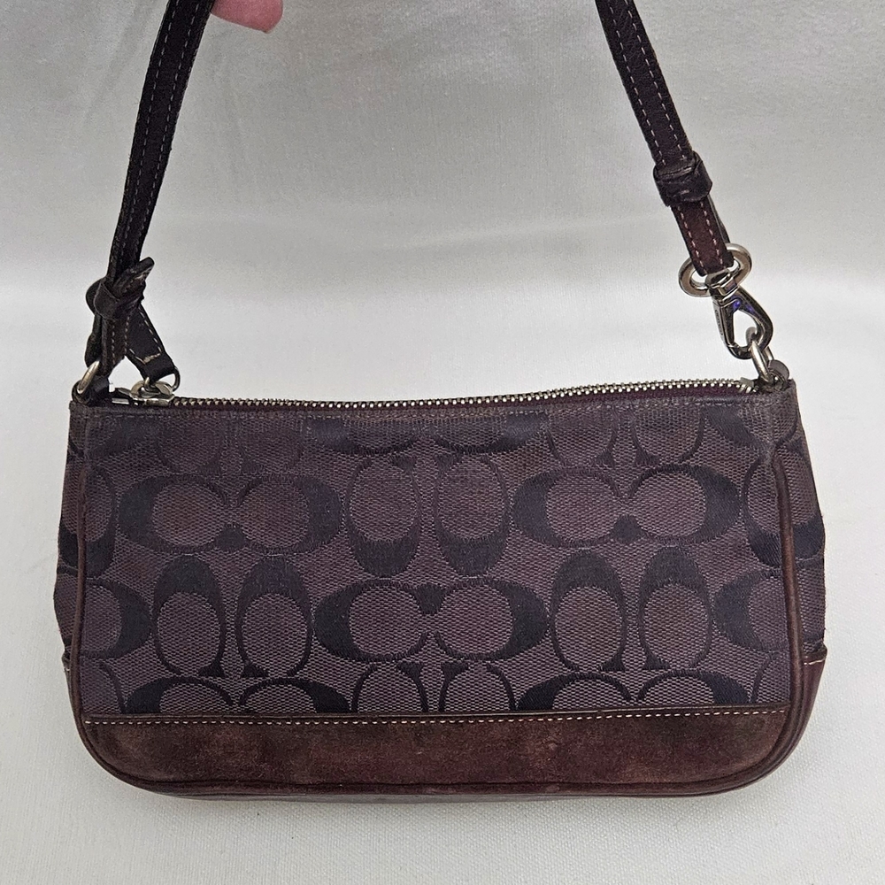Coach Purple Demi Signature Bag Suede trim 6094